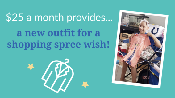 $25 a month provides a new outfit for a shopping spree wish