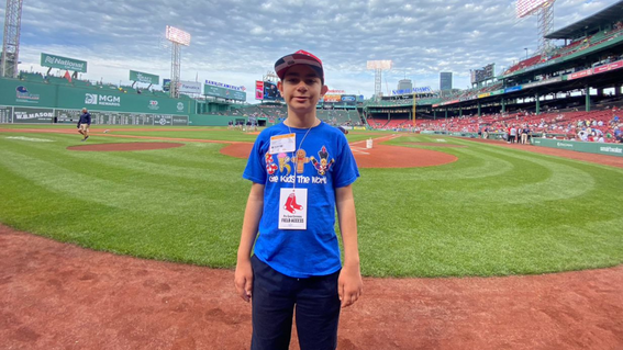 Wish Community member on the field at Fenway Park