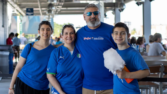 Wish Community family enjoying a WooSox game