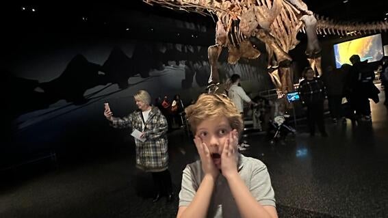 Wish kid Cameron at the museum