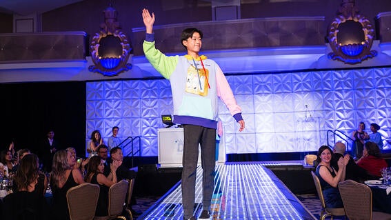 Cooper on the runway at gala