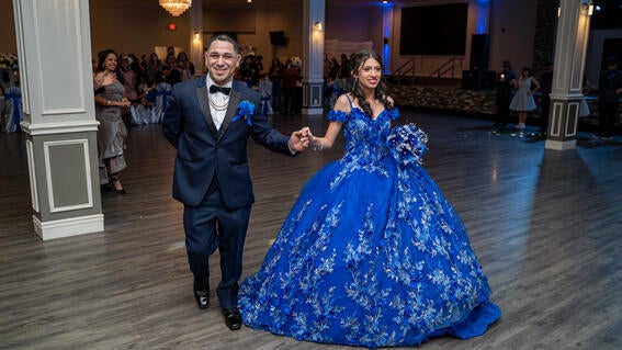 Alexis entering the dance floor