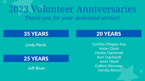 Volunteer Anniversaries - 35-25-20