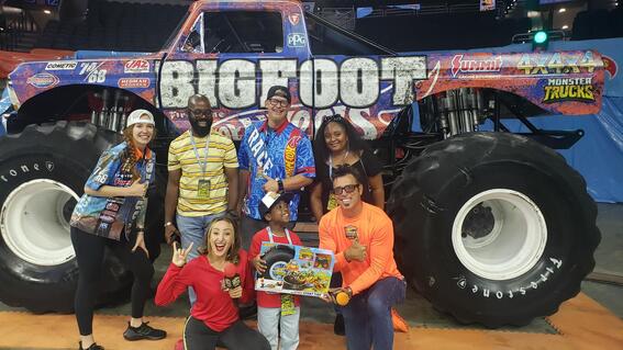 Godric and family with the drivers