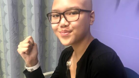 Abby during treatment