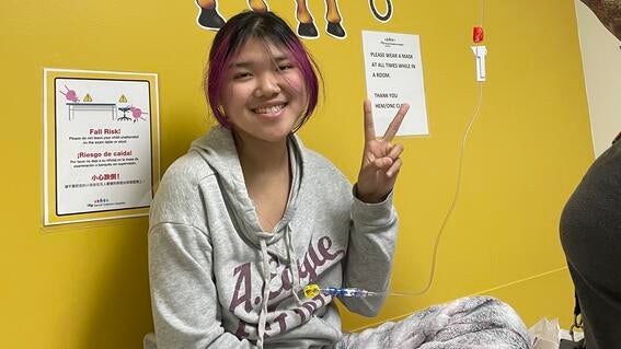 Abby during treatment