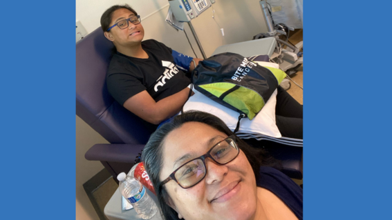 Xavier with mom at hospital