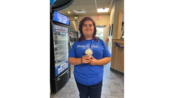 wish kid Avery at Culver's