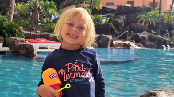 Lorelei at the pool