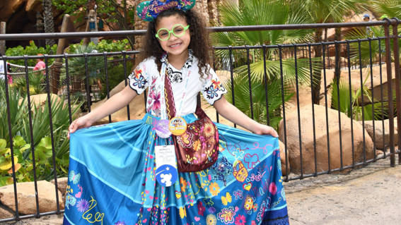 Avery shows off her Encanto dress
