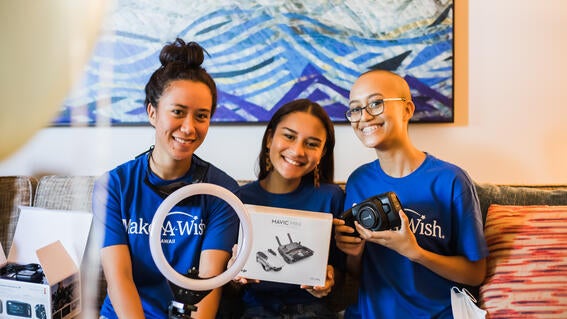 Wish kid Pua with new video equipment