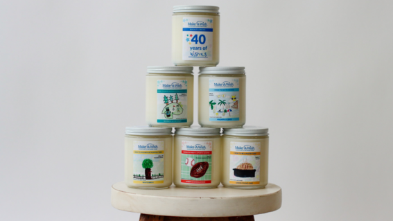 Photo of the full Make-A-Wish candle collection