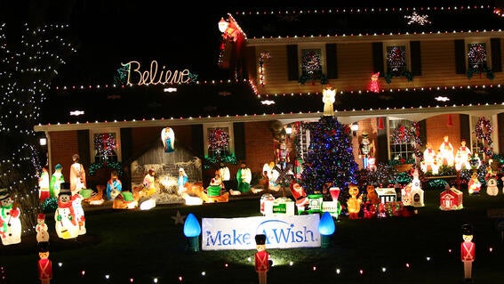 The Gacesa home dripping in beautiful bright lights and holiday cheer. 