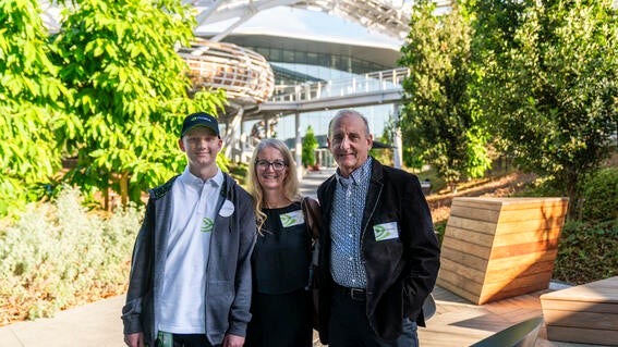 Luca with parents at NVIDIA headquarters