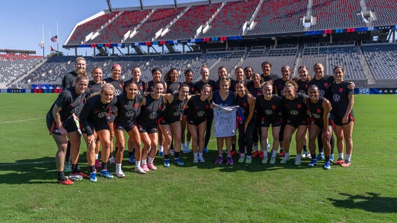 Leanna and the soccer players