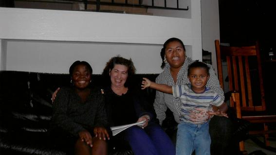 Jean with a wish family in 2004