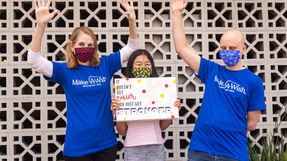 Sue Proctor, wish kid Maika, and Ed Yevelev