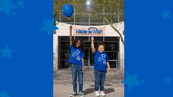 Walk for Wishes Ambassadors holding balloons