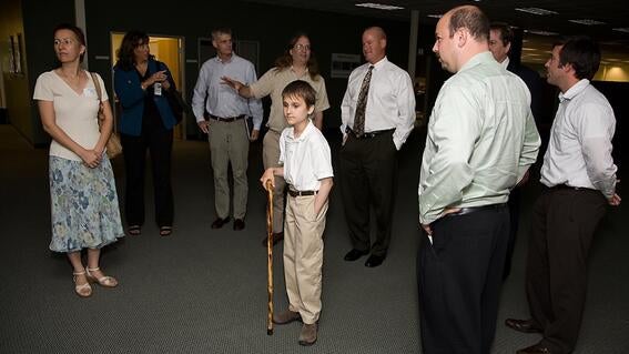 David enjoying his tour at NASA