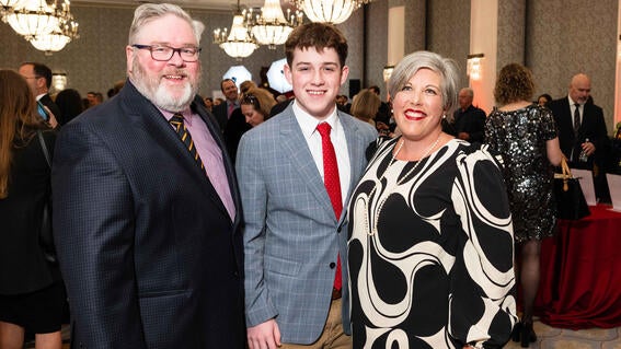 Chris Durie, Jasper Durie and Make-A-Wish Greater Bay Area’s former Chief Operating Officer Lynne Durie during the reception at the 2024 Evening of Wishes: Birthday Bash. 
