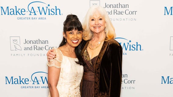 Abby Noche and Lucia Gilbertson at the 2024 Evening of Wishes: Birthday Bash reception. 