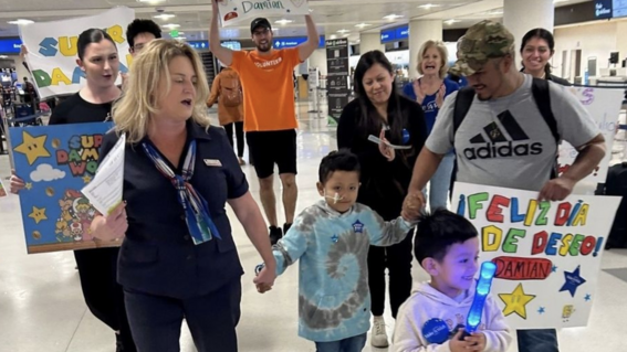 Airport sendoff for wish kid Damien's wish to visit Universal Studios Super Nintendo World!