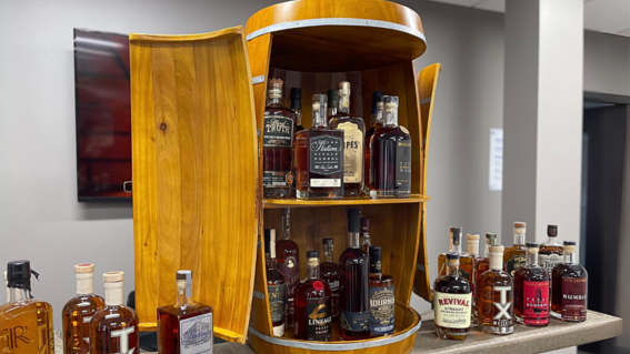 bottles in barrel