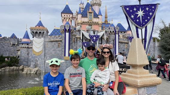 Beckett with family at Disneyland