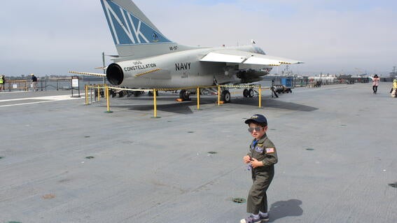 Hudson on flight deck