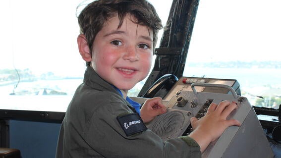 Hudson smiles