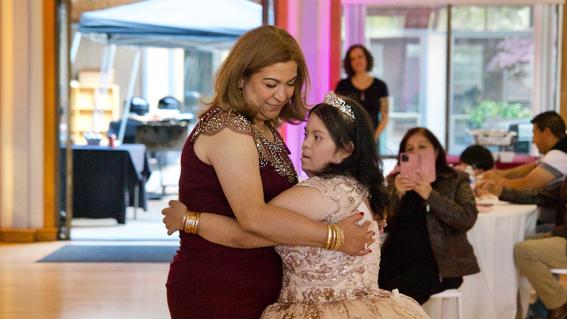 Lupita dancing with her mom Yolanda during her wish celebration