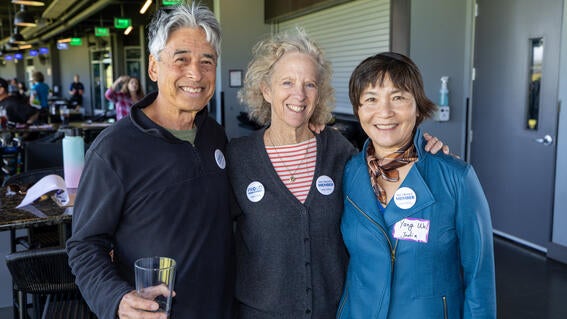 Wish dad Alan Chai, wish mom and Wish It Forward parent council member Deborah Huber, and wish mom Yang Wei.