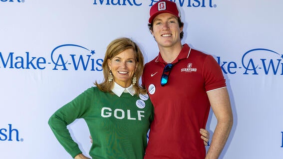 Wish alum Grady and Grady’s mom, Amy, enjoying the Wish It Forward Reunion on April 27.