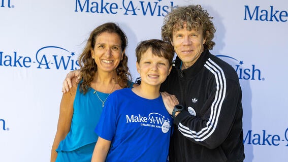 Wish kid Patrick, who wished to go to Aulani, a Disney Resort, with mom Jimena and dad Jorge