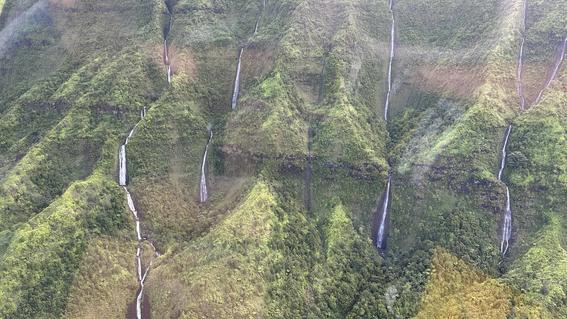 View of waterfalls from the helicopter tour
