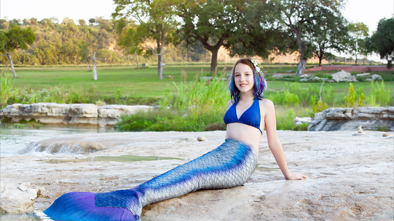 Emily shows off her incredible silicone mermaid tail.