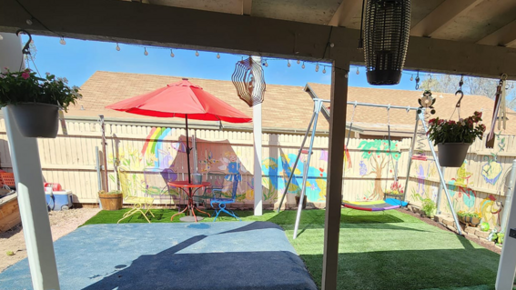 Lily's new backyard has become a place where she can play