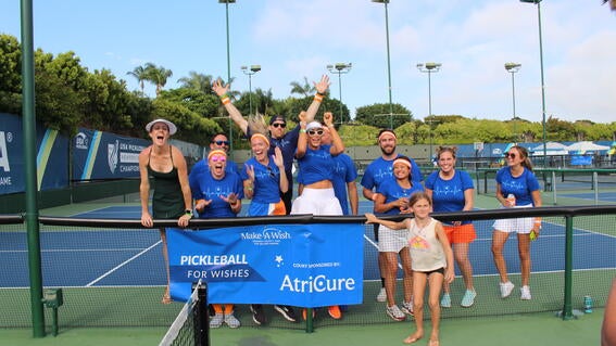 Pickleball for wishes 2023 players with sign atricure