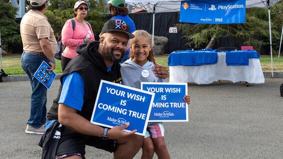 Walkers pose at Walk for Wishes