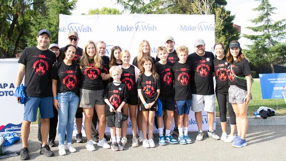 Wish kid James and family team at Walk for Wishes