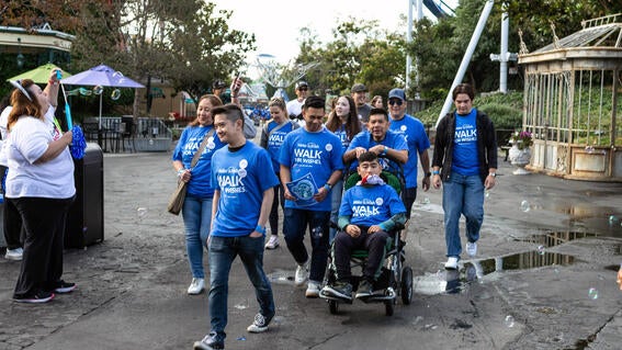Group of walkers at Walk for Wishes all wearing Walk t-shirts