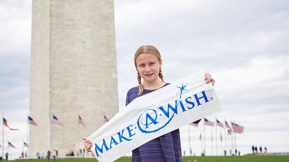 Abbie Tremp standing in front of the Washington Monument in Washington, D.C.