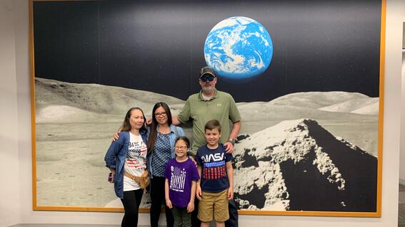 TJ and his family at his wish reveal