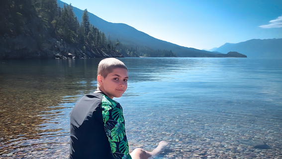 Adelle Sitting in the water