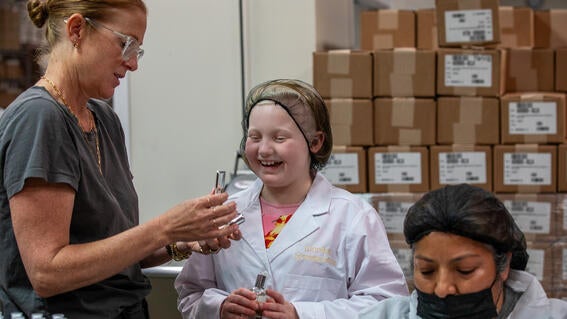 Monika receiving her samples at by/ rosie jane headquarters with founder and CEO Rosie