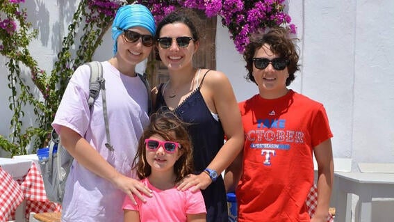 Elizabeth and family in Greece