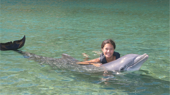 Brett Swimming with Dolphin