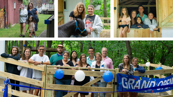 Several photos from Maddie's celebration of her wish for a small barn