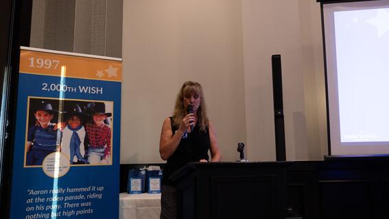 Wish mom Juliet Vadvilavich speaking at Wish Insiders South Bay