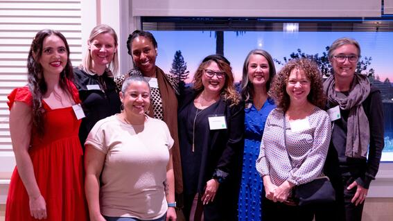 Bilingual Mission Delivery Associate Megan Weisselberg, Mission Delivery Associate Christine Freitag, Social Worker Clarissa Rivas, Oncology Social Worker Felicie Standley, Oncology Social Worker Carolina Bastos, Intake & Medical Engagement Manar Ashley Johanson, VP of Mission Delivery Susie Falk, and Patty Mundera, Oncology & BMT Social Worker at Wish Insiders East Bay.